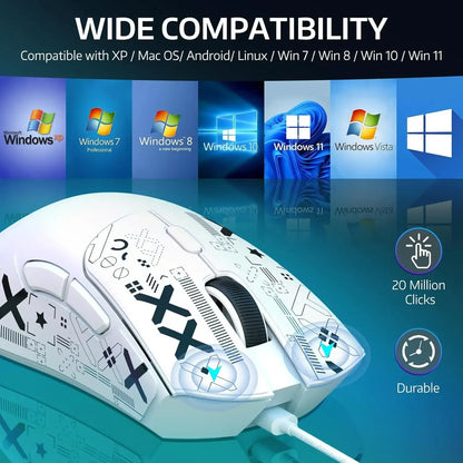 Attack Shark R1 Wireless Gaming Mouse, 55g Ultra-Lightweight Tri-Mode Gaming Mouse, PAW3311 Sensor, 18000 DPI, Bluetooth 5.2, 2.4GHz & USB-C for PC, Mac & Laptop