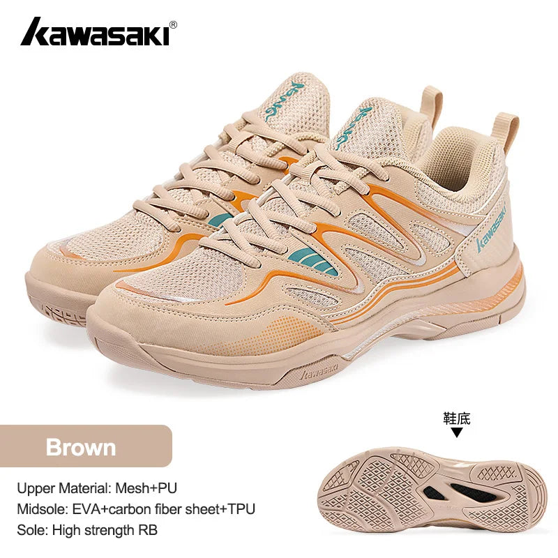 Retro Design Badminton Shoes Kawasaki Original Anti-Torsion Carbon Sheet Professional Sports Table Tennis Shoes C32016