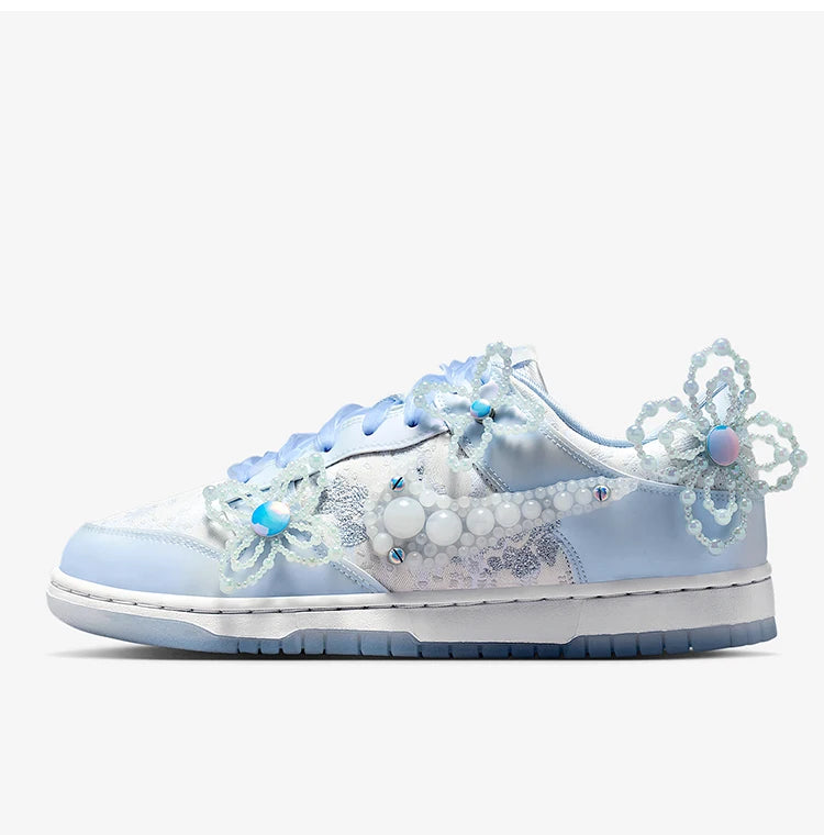 Nike Authentic Dunk Low Women's Fashion Floral Lightweight Casual Sneakers HV8575-100