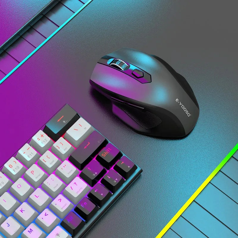 E-YOOSO 2.4G Wireless Ergonomic Mouse, 4800 DPI Optical Wireless Mouse with USB Receiver, Portable Computer Mouse for PC, Laptop & Office