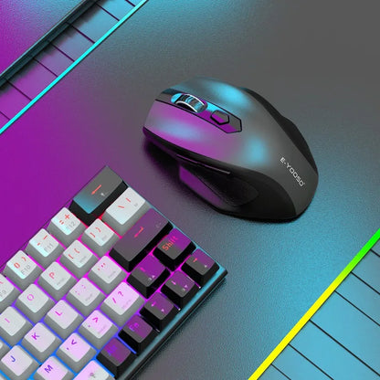 E-YOOSO 2.4G Wireless Ergonomic Mouse, 4800 DPI Optical Wireless Mouse with USB Receiver, Portable Computer Mouse for PC, Laptop & Office