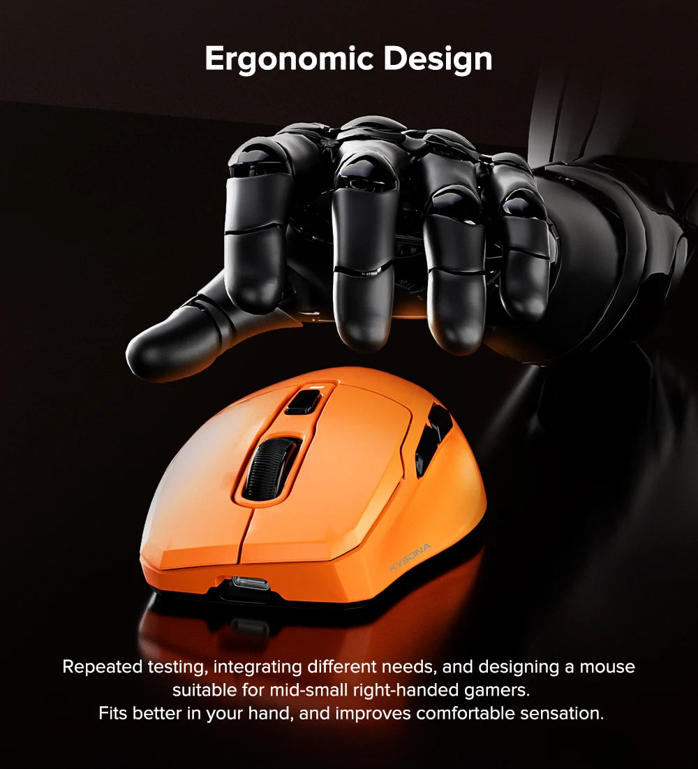KYSONA Uranus PRO Wireless Gaming Mouse PAW3395, 26,000 DPI, 8KHz Polling Rate, Ultra-Lightweight Ergonomic Wireless Gaming Mouse for PC