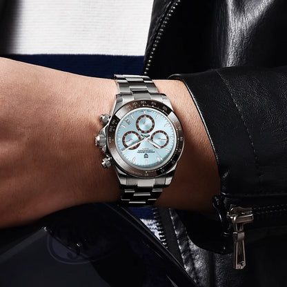 Zegarek męski PAGANI DESIGN – model z kolorowymi tarczami, luksusowy zegarek kwarcowy na rękę, chronograf wyposażony w mechanizm