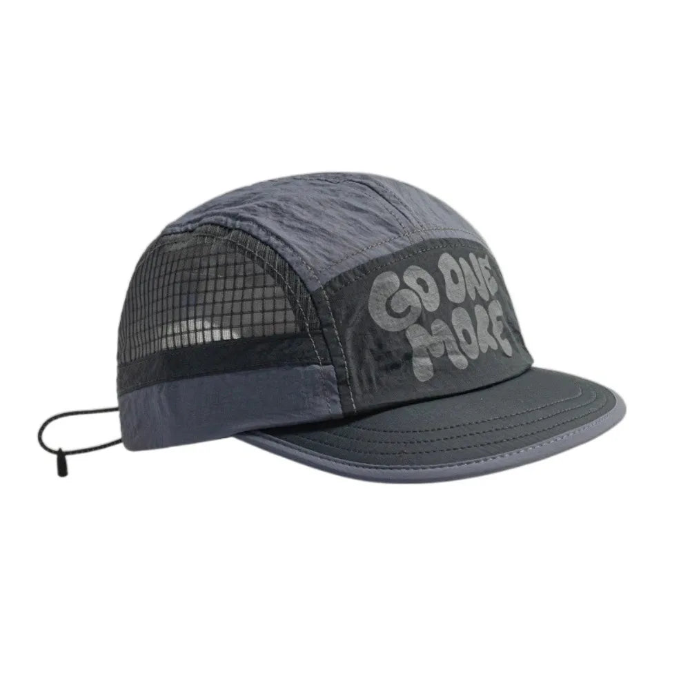 Baseballkappe mit weicher Krempe, schnell trocknend, Retro-Stil, 5-Panel, Sonnenschutz, atmungsaktiv, Freizeitkappe, Hip-Hop-Kappe, Mesh-Laufkappen