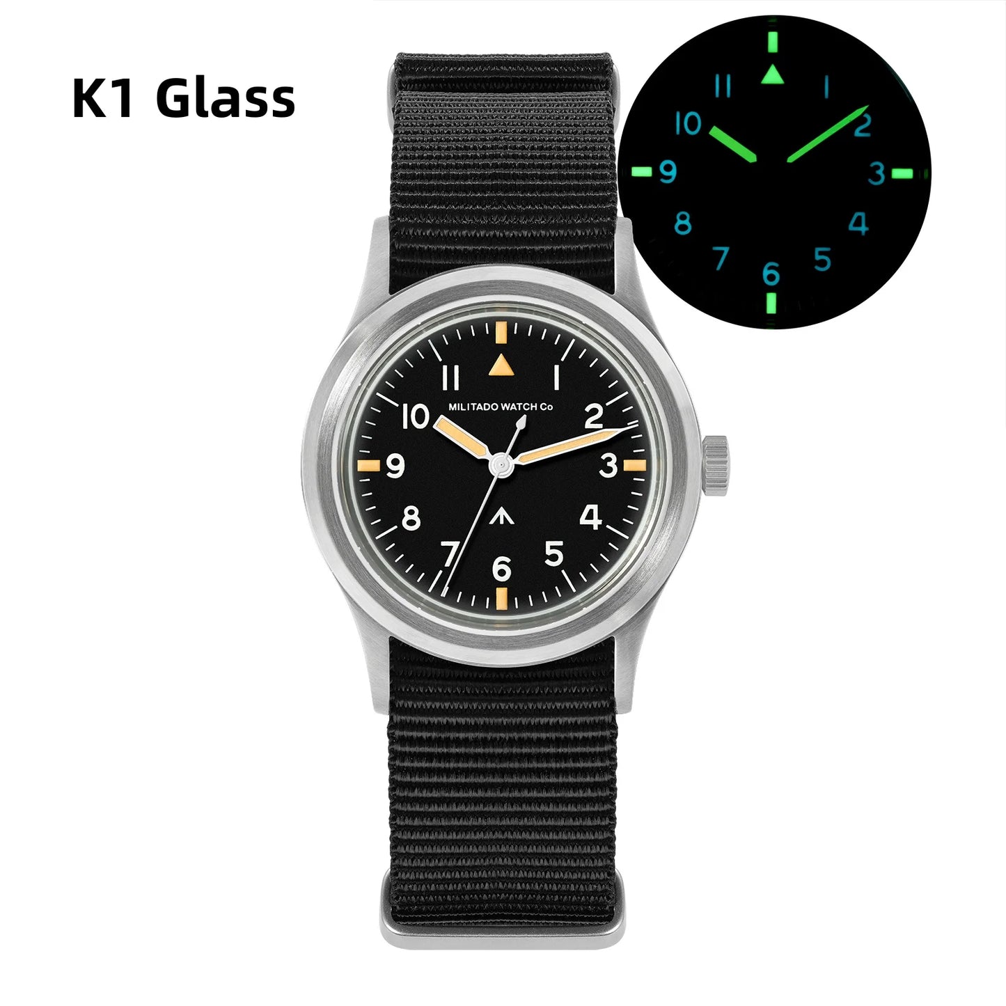 Militado ML14 36mm Watch VH31 Sweep Second Quartz Movement Watch Sapphire Crystal Super Luminous BGW9 C3 100m Waterproof Watches