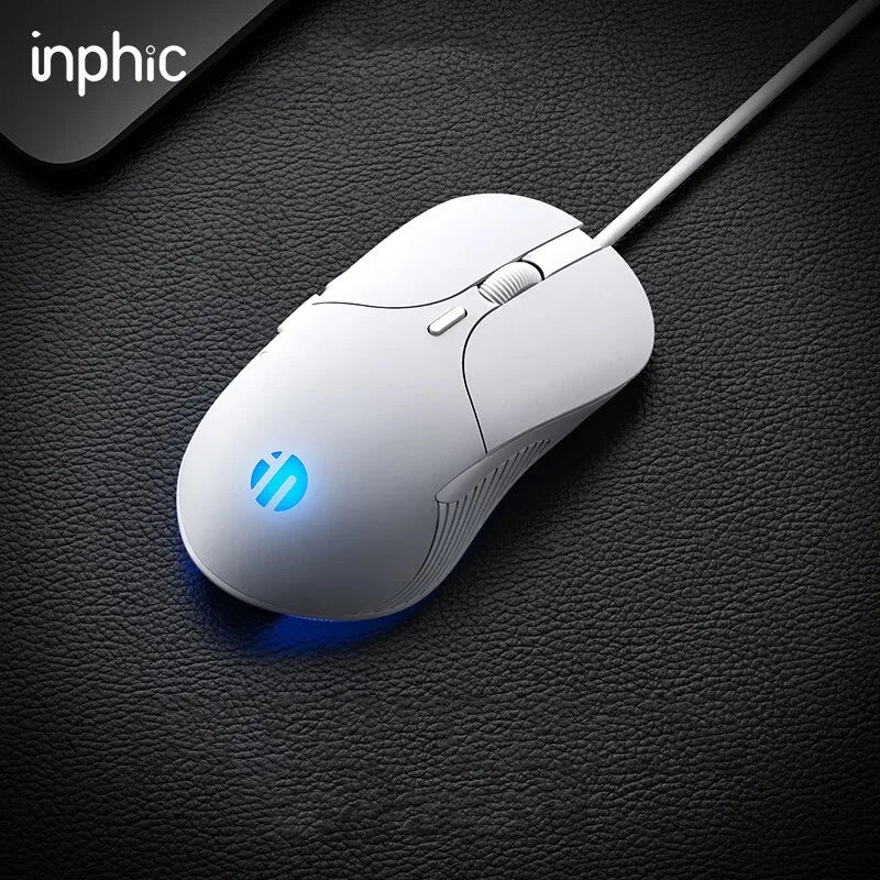 INPHIC B2 trådbunden USB-mus, tyst kontors- och gamingmus för PC och bärbara datorer