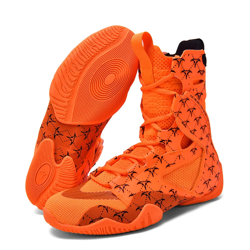 Zapatillas de lucha para hombre superguays, zapatillas altas de combate para hombre, botas de boxeo profesionales para hombre, zapatillas de lucha de interior para hombre