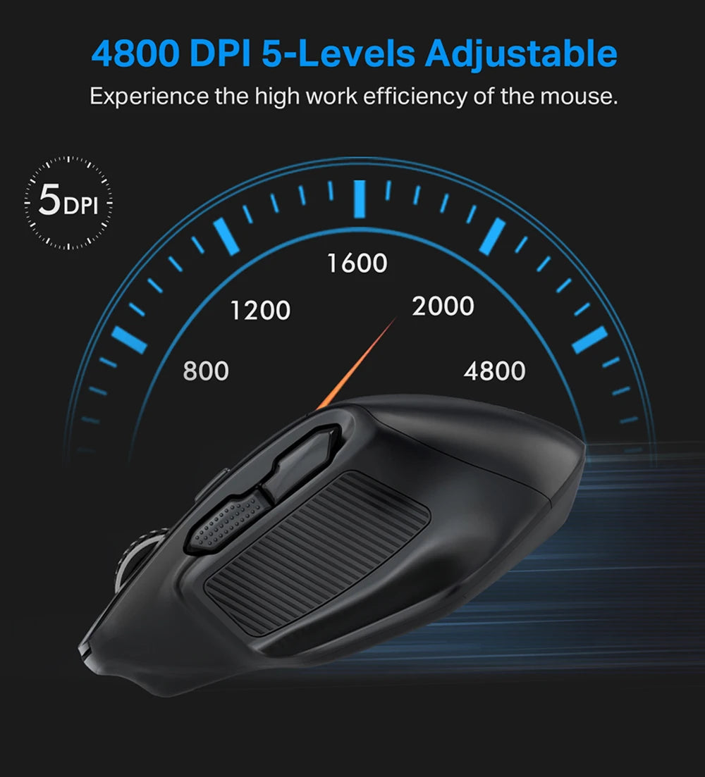 E-YOOSO X-31 Wireless Gaming Mouse for Big Hands, USB 2.4G Ergonomic Gaming Mouse, 4800 DPI Optical Mouse with 5 Buttons for PC & Laptop