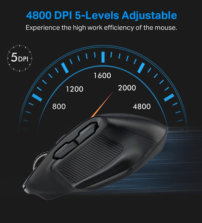E-YOOSO X-31 Wireless Gaming Mouse for Big Hands, USB 2.4G Ergonomic Gaming Mouse, 4800 DPI Optical Mouse with 5 Buttons for PC & Laptop