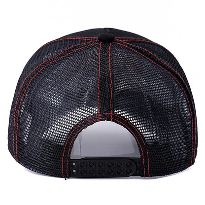 Hot Sale Unisex Mesh Trucker Hat Classic Motorcycle Pattern Breathable Summer Baseball Cap Streetwear Cap for Men Women