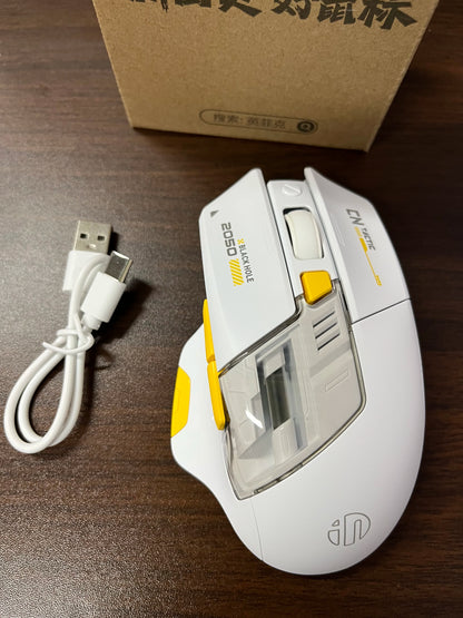 Inphic A9 Bluetooth Wireless Mouse Rechargeable Silent Gaming Mouse, 3-Mode Bluetooth 5.0 & 2.4G Wireless Mouse, Adjustable 2400 DPI RGB Mouse for Laptop, Tablet & PC