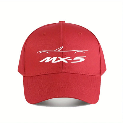 MX5 NA Baseball Cap for Men & Women - Stylish Black Polyester Hat with White Logo, Durable Outdoor Fishing & Casual Wear Cap