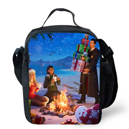Sacos de Almoço para Crianças, Sacos de Piquenique Escolares Cartoon Fort-nite para Meninas e Meninos, Sacos de Almoço Térmicos para Crianças, Portáteis e Leves