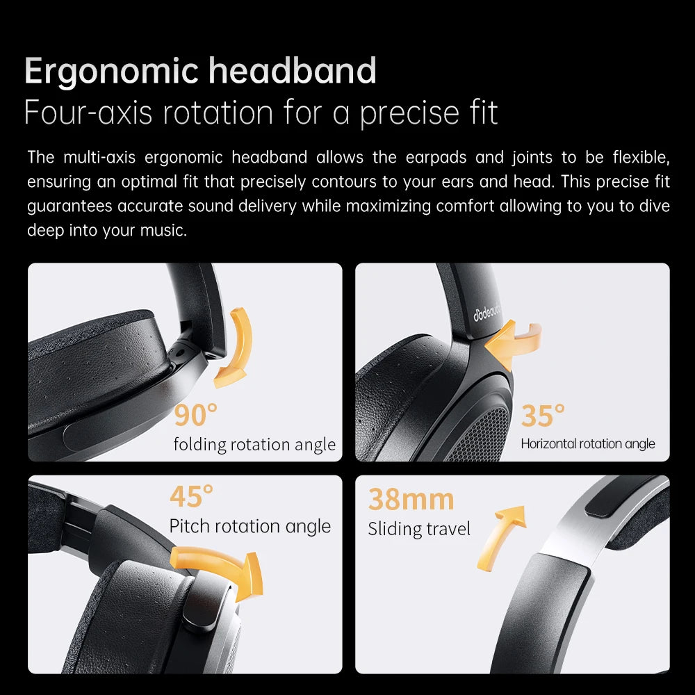 FiiO JT7 Planar Magnetic Over-Ear Audiophile Headphones – 95x86mm Driver, 4.4mm & 3.5mm Wired HiFi Headset