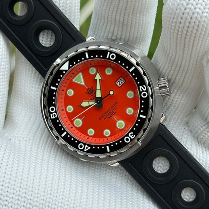 STEELDIVE Popular SD1975 47.5MM Case Red Dial 300M Waterproof AR Sapphire Glass Tuna Dive Mens  NH35 Automatic Watches for You