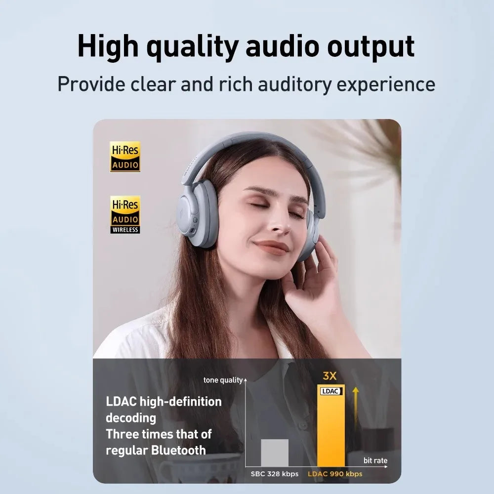 1MORE SonoFlow S Wireless Headphones with 42dB ANC, Hi-Res LDAC Audio, Bluetooth Noise Cancelling Headphones, 90H Playtime