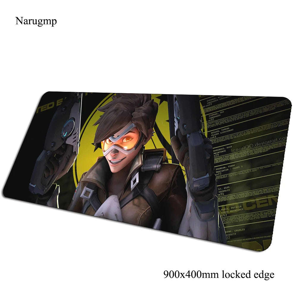 Tapete de rato Overwatch de aniversário, tapete para computador 900x400x3mm, tapete de rato gaming grande, presente para rato e teclado, jogos PC gamer, secretária