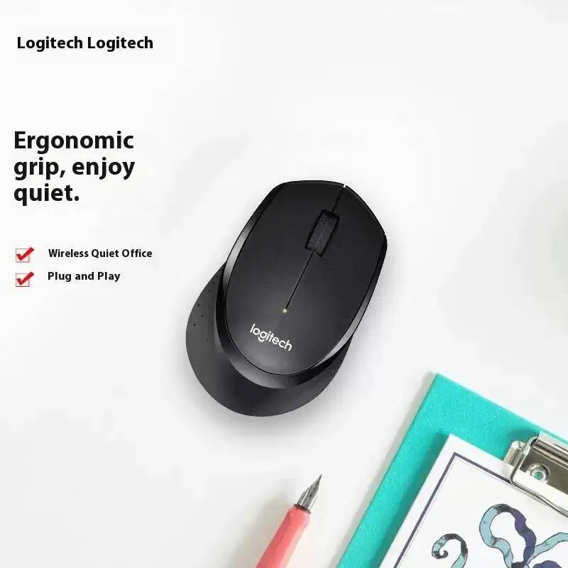 Logitech M330 Professional Office Mouse, Quiet Wireless Ergonomic Mouse, 2.4GHz USB Optical Mouse for Laptop, PC & Desktop