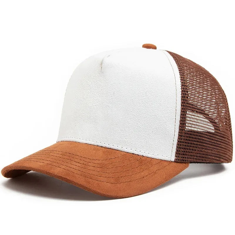 2025 unisex trucker kapa od antilopa s mrežastim 5-panelnim dizajnom i prilagođenim tiskom logotipa, muška bejzbol kapa za proljeće i ljeto, prozračna sportska kapa za žene