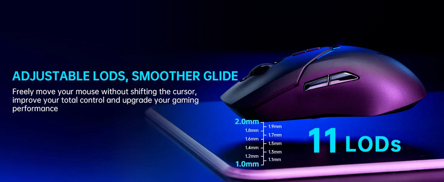 Rapoo VT9PRO Wireless Gaming Mouse PAW3398 26000 DPI Lightweight Programmable Ergonomic Gaming Mouse with Type-C Rechargeable Dual Mode