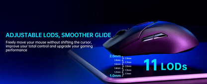 Rapoo VT9PRO Wireless Gaming Mouse PAW3398 26000 DPI Lightweight Programmable Ergonomic Gaming Mouse with Type-C Rechargeable Dual Mode