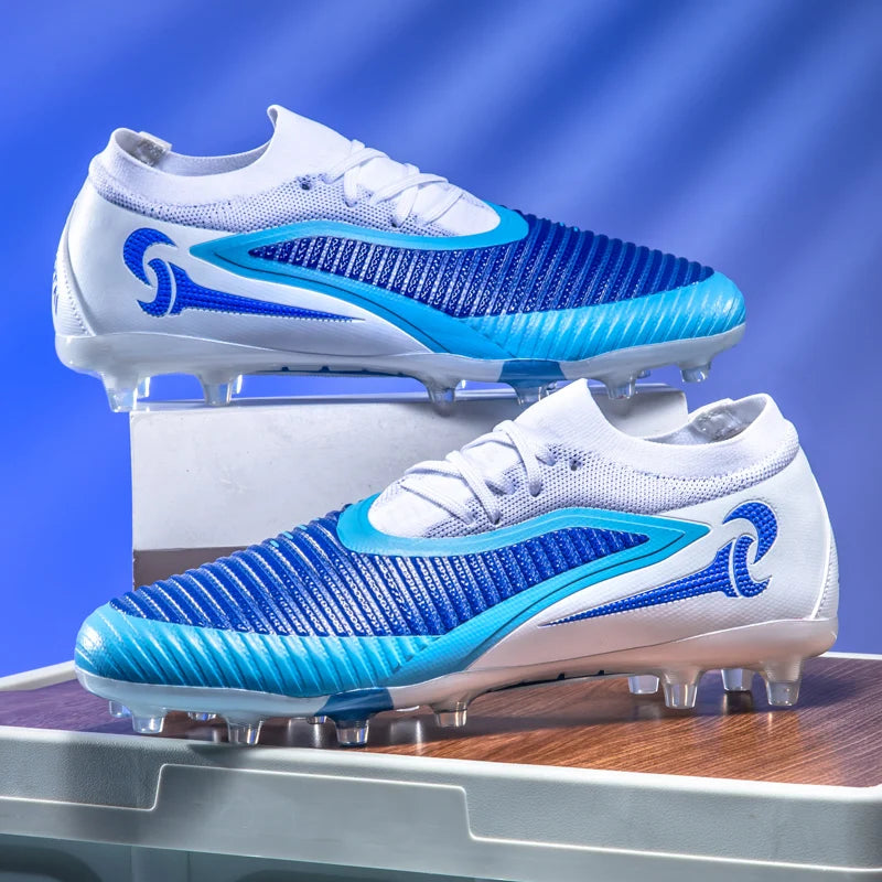 Męskie buty piłkarskie do sportu na świeżym powietrzu dla chłopców, z długimi kolcami, antypoślizgowe, oddychające, do meczów i treningów, buty piłkarskie dla dorosłych, wygodne
