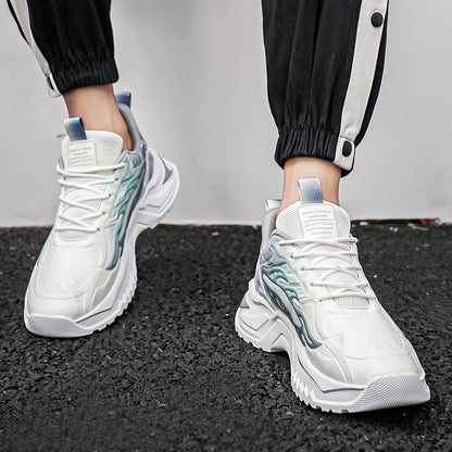 Herren-Sportschuhe, modische Schnürschuhe, vielseitig, rutschfest, mit dicker Sohle, bequeme Freizeit-Laufschuhe für Teenager und Herren, für den täglichen Gebrauch