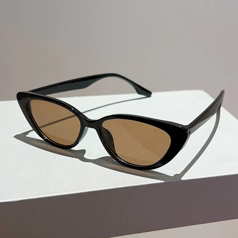 OEC CPO Small Frame Cat Eye Sunglasses Women 2024 Fashion Leopard Color Shades UV400 Sun Glasses Female Trending Eyewear Men