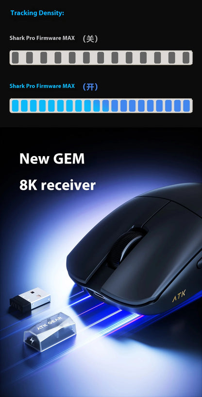 ATK Blazing Sky F1 V2 Ultimate Wireless Gaming Mouse, Dual-Mode Lightweight Gaming Mouse with PAW3950 Sensor, Dual 8KHz Polling Rate, Low Latency Ergonomic Gaming Mouse