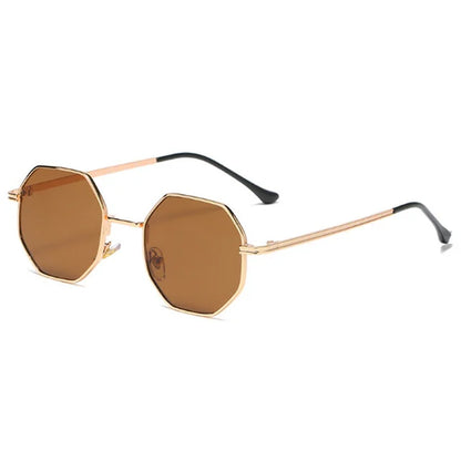 Luxury Square Sunglasses Man Woman Fashion Small Frame Polygon Sun Glasses Metal Vintage Retro Brand Octagon Gafas De Sol UV400