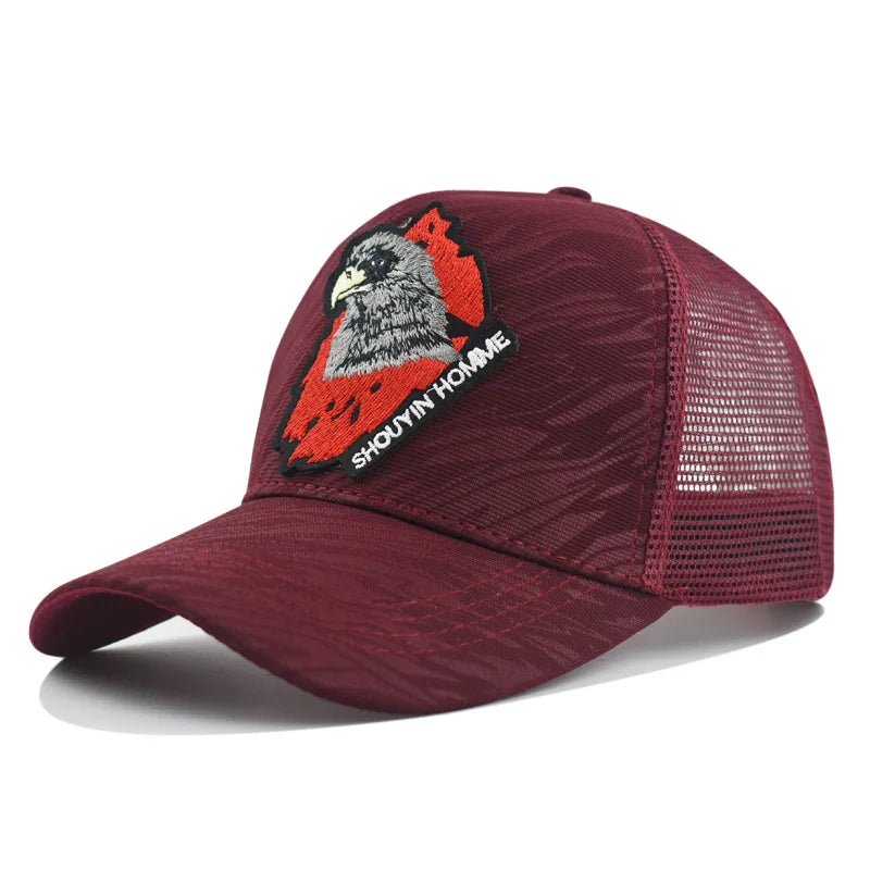 1 Breathable Sun-Protective Embroidered Baseball Cap with Eagle Embroidery, Personalized Design, Unisex, Suitable for Daily Casual Outdoor Use, Sunshade Mesh Cap, Holiday Gift