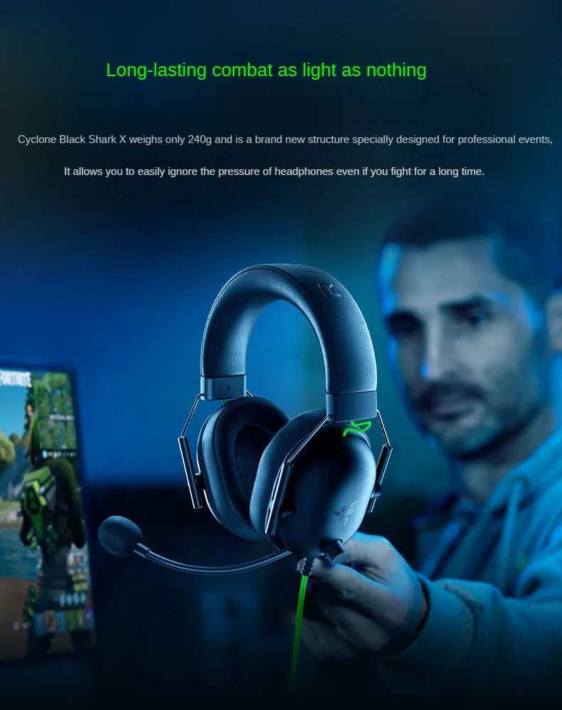 Razer BlackShark V2 X Gaming Headset – 7.1 Surround Sound Wired Gaming Headphones with Noise-Cancelling Microphone for PC, PS5, PS4, Xbox & Nintendo Switch