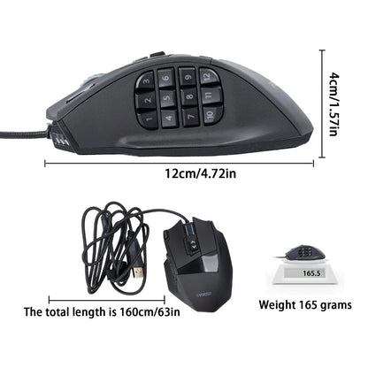 E-YOOSO X-39 Programmable Gaming Mouse RGB Wired Mouse with 17 Buttons, Adjustable DPI, Removable Weights, Ergonomic Gaming Mouse for PC