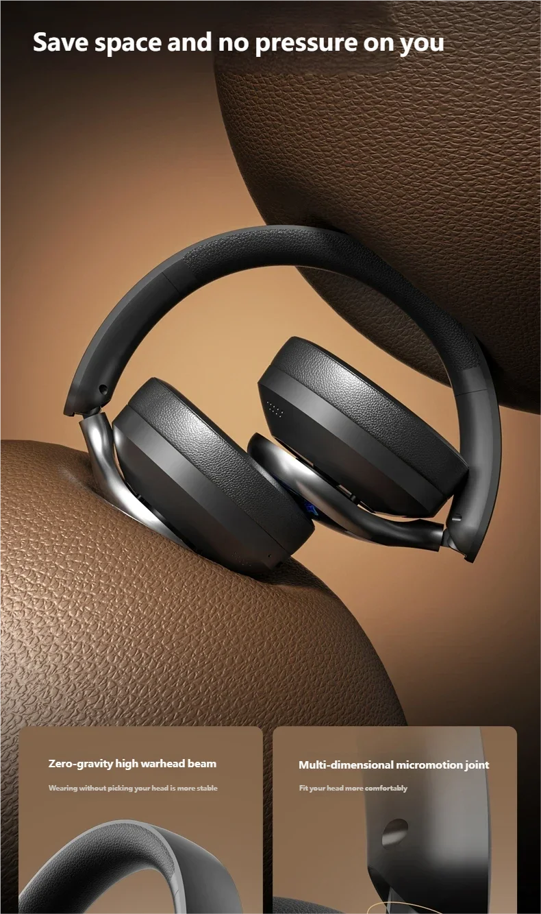 Acer OHR712 Wireless Bluetooth 6.0 Headphones, Foldable Over-Ear Bluetooth Headphones with Active Noise Cancellation, 360° Spatial Sound, HiFi Deep Bass Headset for Travel, Home & Office