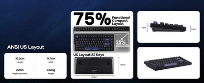 EPOMAKER HE80 75% US QWERTY Layout Hot-Swap Creamy Gasket Wired Hall Effect Magnetic Mechanical Keyboard DKS SOCD for PC/Mac