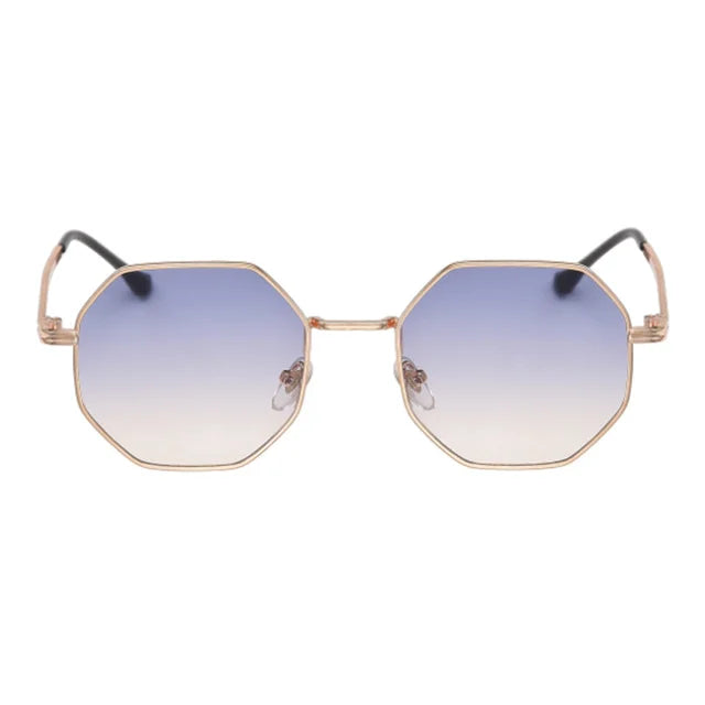 Luxury Square Sunglasses Man Woman Fashion Small Frame Polygon Sun Glasses Metal Vintage Retro Brand Octagon Gafas De Sol UV400