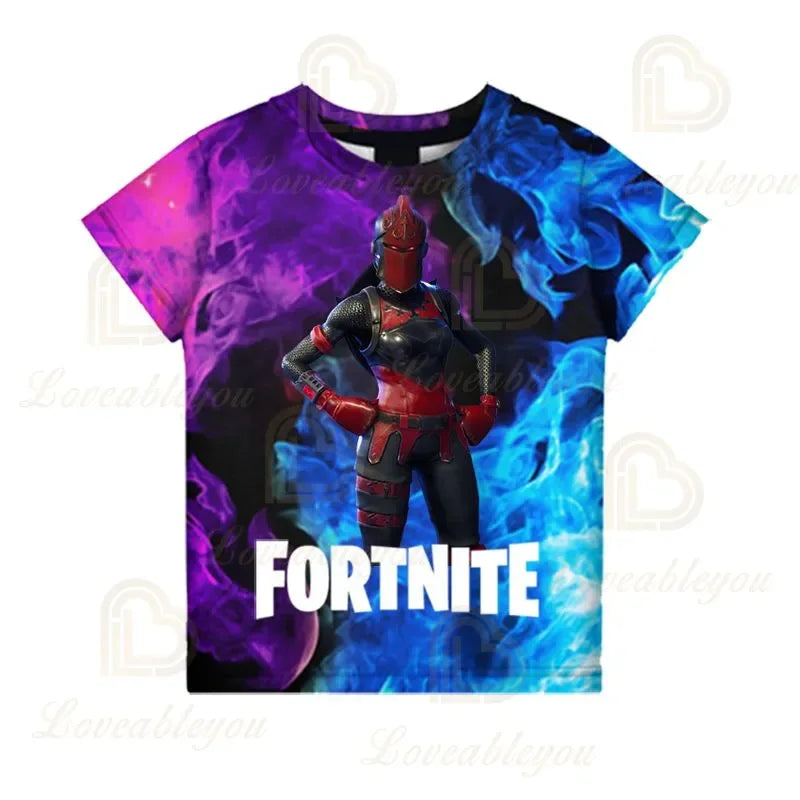 T-shirt infantil 3D Fortnite Victory Game – roupa de bebé Harajuku, top fofo de herói Battle Royale para meninos e meninas