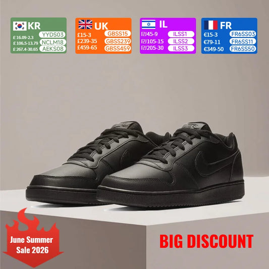 Nike Ebernon Low-Top Classic Comfort Slip-Resistant Cushioning Durable Everyday Unisex Skate Shoes AQ1775-003