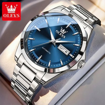 OLEVS Watches Man 7090 Luxury Original Automatic Mechanical Watch Waterproof Large Dial Week Date Watches For Man Gifts New