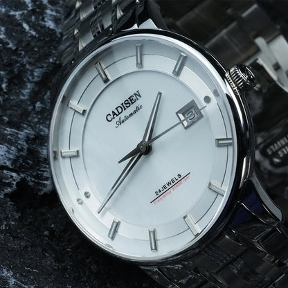 CADISEN Ultra-thin Mechanical Wriswatch Japan MIYOTA 9015 Top Brand Luxury Single-dome Sapphire Crystal  Automatic Watch Man