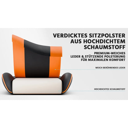 Ergonomic Gaming Chair with Lumbar Support, Adjustable PU Leather Computer Chair, Reclining Office Gaming Chair with Footrest, Black Orange