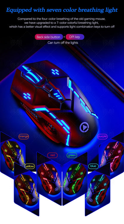 UTHAI G5 Wired Gaming Mouse 3200 DPI RGB LED Gaming Mouse with 6 Programmable Buttons, USB Ergonomic Gaming Mouse for PC, Laptop & Esports