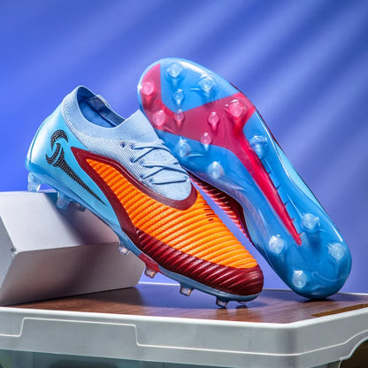 Męskie buty piłkarskie do sportu na świeżym powietrzu dla chłopców, z długimi kolcami, antypoślizgowe, oddychające, do meczów i treningów, buty piłkarskie dla dorosłych, wygodne