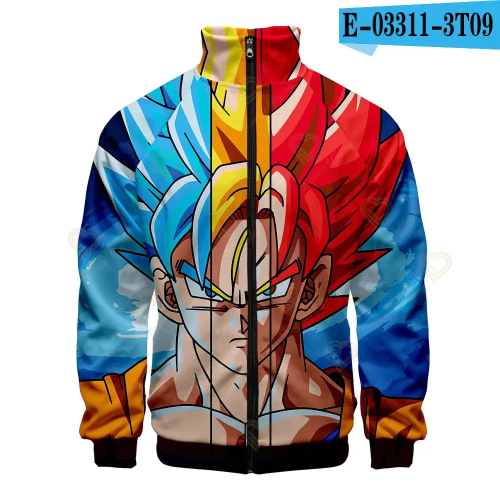 Produit gaming premium Fraquane, produits de luxe, nouvelle génération, équipement gamer, New Fashion Dragon Ball Print Stand Collar Zipper Hoodie Men Women Zipper Hoodies Jackets Long Sleeve Sport Hip Hop Sweatshirts