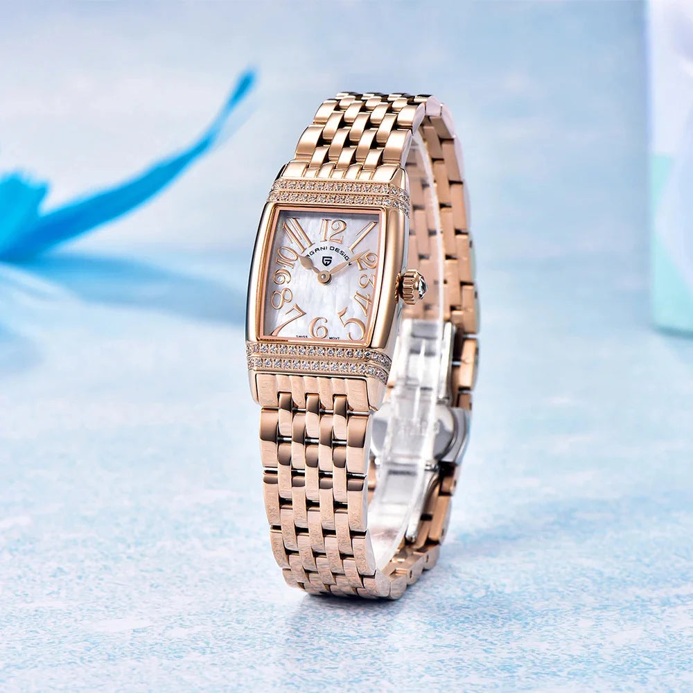 PAGANI DESIGN Luxury Fashion Women's Quartz Watch Swiss Ronda Movt Sapphire Stainless Steel Waterproof Clock Gift For Woman