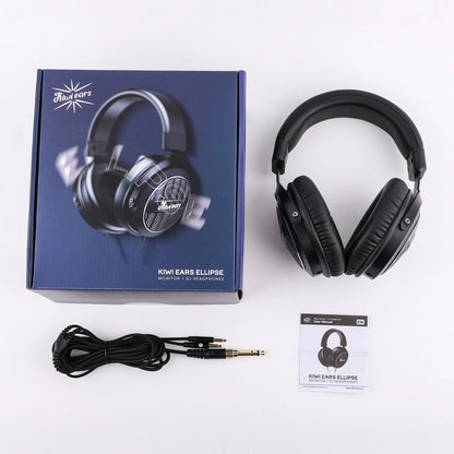 Linsoul Kiwi Ears Ellipse Studio-Grade Open-Back Dynamic Driver Headphones with Detachable Cable, Hi-Fi Bass Over-Ear Wired Headset