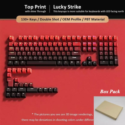 133+ Tasten OEM-Profil Gradient-Keycaps für mechanische Gaming-Tastatur mit Cherry MX Switch, PBT, hintergrundbeleuchtet, RGB-Keycap, ISO-Layout Keycaps
