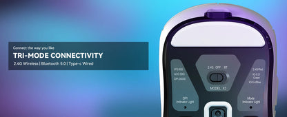ATTACK SHARK X3 Wireless Gaming Mouse, PixArt PAW3395 Sensor, 26K DPI, 49g Ultralight, Tri-mode 2.4G/Bluetooth/Wired, for PC/MAC