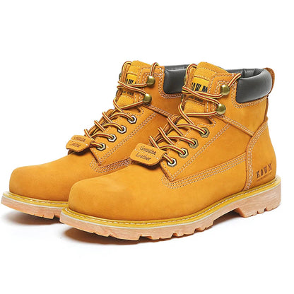 KOWM Scarpe da trekking da uomo in pelle bovina per attività all'aperto, impermeabili, tattiche, scarpe da deserto, stivali da caccia, stivali da neve, sneakers con pelliccia, scarpe da trekking da donna