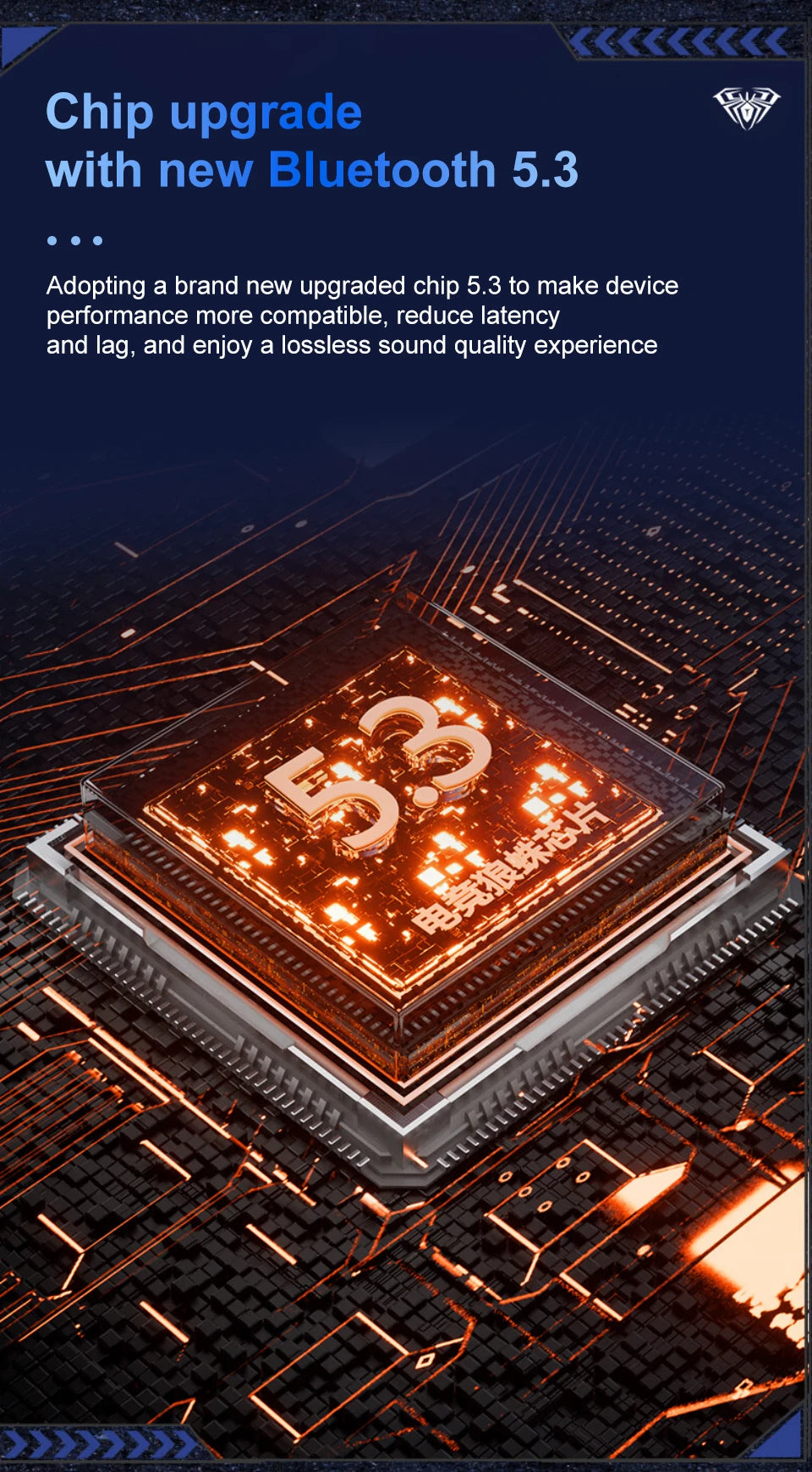 AULA S8 Gaming Headset with Three Mode Connection Lightweight Design Detachable Microphone Esports Headset